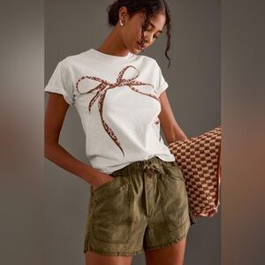 By Anthropologie Drawstring Shorts Pilcro Moss Green Women’s Size XS New NWOT